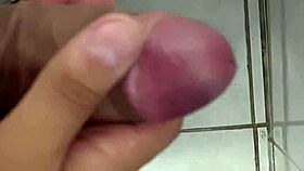 Old Amateur Cuckold Gives Tasty Handjob In Bathroom Close Up