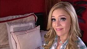 hot skinny blonde teen fucked to orgasm by big dick before her trip pov