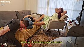 psychologist ties wife to worship feet in front of husband