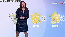 anais in leather skirt for weather