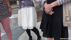 Japanese beauty lactates milk passionately