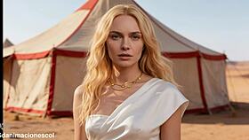 Horny blonde gets intense desert encounter