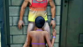 Beach bikini babe gets fucked outdoors