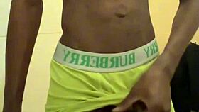 Teen strokes big black dick outdoors