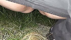 First i pissed and masturbated then my girlfriend did too in the street