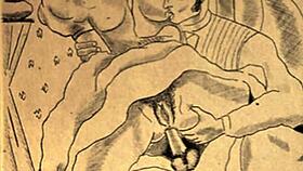 vintage erotic art display