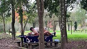 milf gets caught having sex outdoors