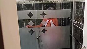 watch this mature woman masturbate in the shower