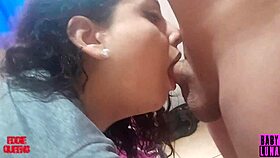 Colombian gives footjob then cum