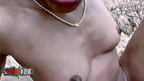 Shania enjoys interracial beach fucking