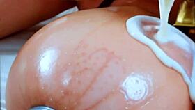 3d blonde with big firm tits rides in cowgirl pov