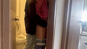 im fucking the neighbor in laundry room and she moans loud