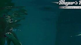 all natural milf julia north enjoys underwater anal in pool