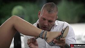 russian nicole masturbates during hard fuck