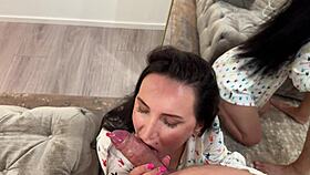 Mature housewife gets bikini epilation and swallows cock