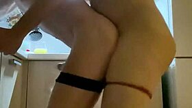 Mature woman fucked hard in the kitchen