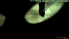Masked submissive on a leash with strict mistress pov