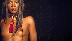 Kinky Petite Ebony Milf Strips To Show Tits