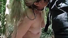 French Maid Chained And Humiliated Outdoors In Forest