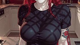 Redhead enjoys passionate midnight sex on camera