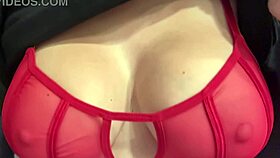 Italian milf shows off her juicy big natural tits up close