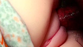 Pelletized condom inserted into beautiful pussy
