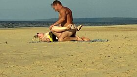 Fucking funny milf on beach