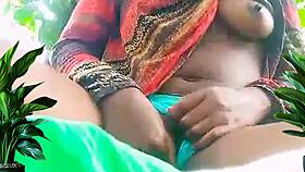 curvy woman caught fingering wet pussy outside