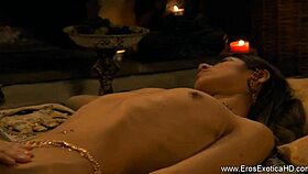 Exotic indian student receives sensual massage from teacher