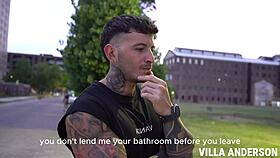 Neighbor wrecks my tight pussy in bathroom