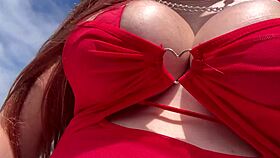 Artemisia love shows sexy outdoor public big boobs close up