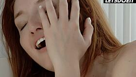 two redheads eat pussy on camera until legs shake