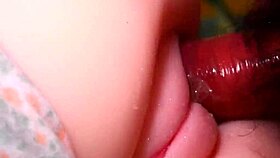 Pelletized condom inserted into beautiful pussy