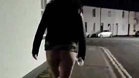 Milf housewife flashes panties outdoors in public for neighbors
