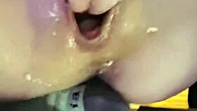 Dirty talking wife squirts three times during video call