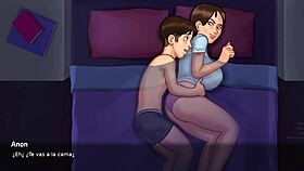 Mami could not resist and took her stepson fully in game