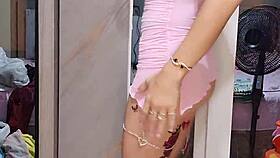 Hot shemale sarah does striptease for horny viewers