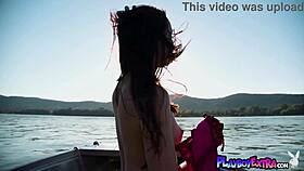 petite czech teen stripping and posing naked at beach