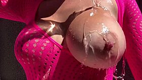 italian big tits milf artemisia love shows juicy tits during outdoor water play