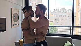 A hairy russian with a big cock fucks me on the couch and puts his foot in my mouth for me to suck