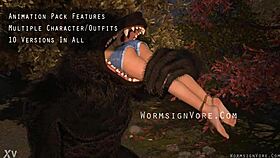 Werewolf Monster Swallows Barefoot Waitress Cock!