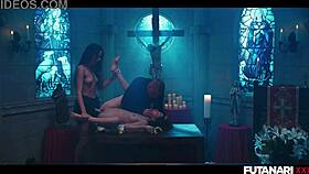 Futanari threesome with layla scarlett and vixi rafi