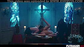 Futanari threesome with layla scarlett and vixi rafi
